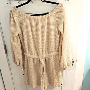 Blue Ivy Cream Off-Shoulder Jumpsuit